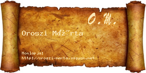 Oroszi Márta névjegykártya